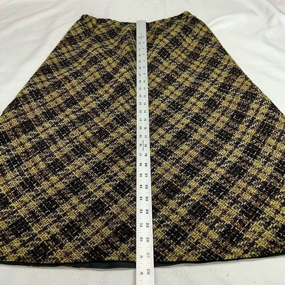 Vintage Green Black Heritage Plaid Midi Skirt - Picture 6 of 6